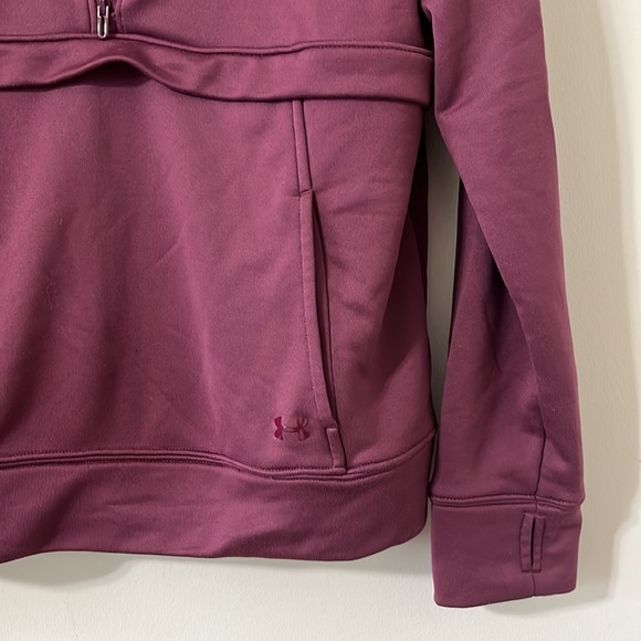 Under Armour Burgundy Performance Mesh Detail Pullover Hoodie Size Large - Picture 5 of 9